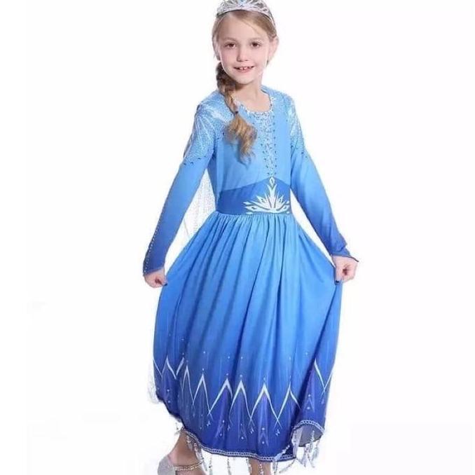 Dress Frozen Elsa Gaun Elsa Kostum Frozen Elsa