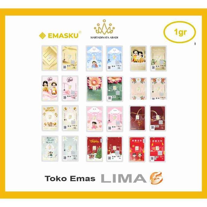 Terlaris Logam Mulia Emas 1 Gram 24K 99.99 Emasku Hartadinata By Toko Emas Lima