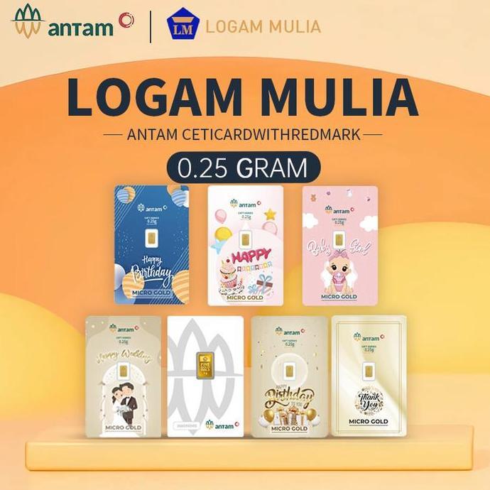 Terlaris 0.25 (Gram) Logam Mulia/Logam Mulia Antam/Lm/Emas Antam Bersertifikat/Certicard 2026
