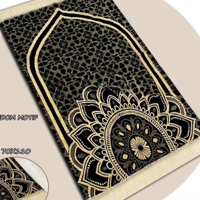 Sajadah Tebal Premium Flower Gold Tebal Halus Dan Lembut