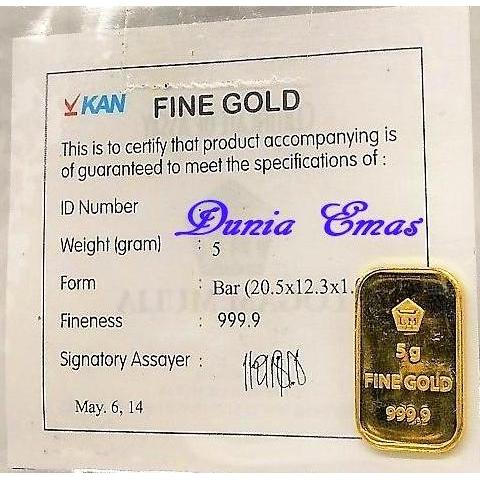 Terlaris Logam Mulia 5 Gram Pt.Antam Sertifikat Resmi.