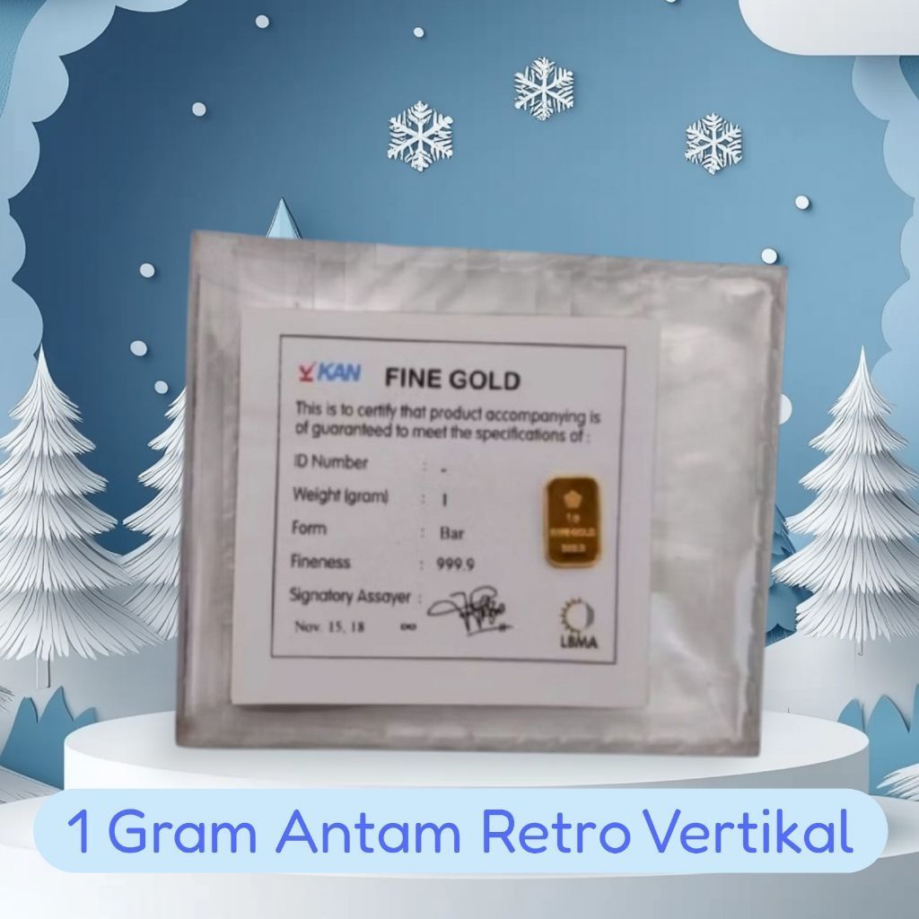 Logam Mulia Emas Antam Retro 1 Gram Vertikal/Potrait
