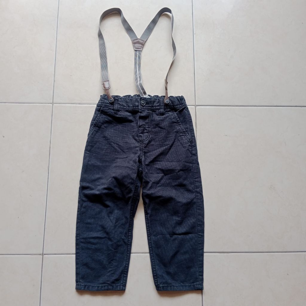 celana suspender anak lepas pasang brand h&m tag 2y