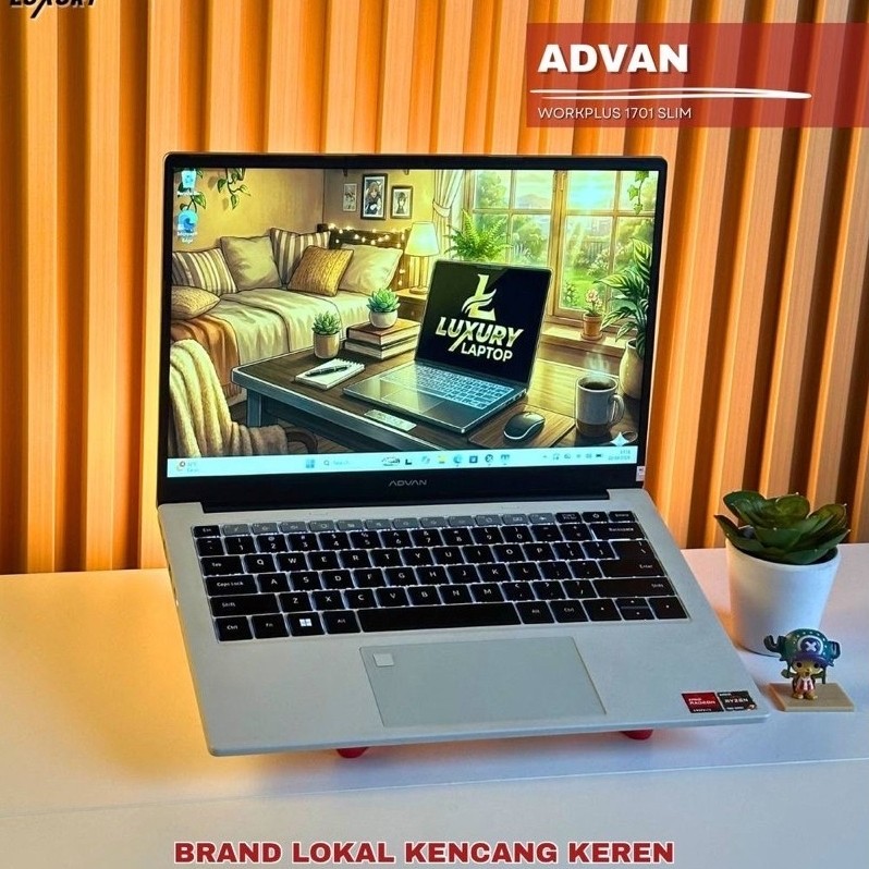 LAPTOP ADVAN WORKPLUS 1701 SLIM AMD RYZEN 7 7K SSD 512GB RAM 16GB BACKLIGHT FINGERPRINT SECOND