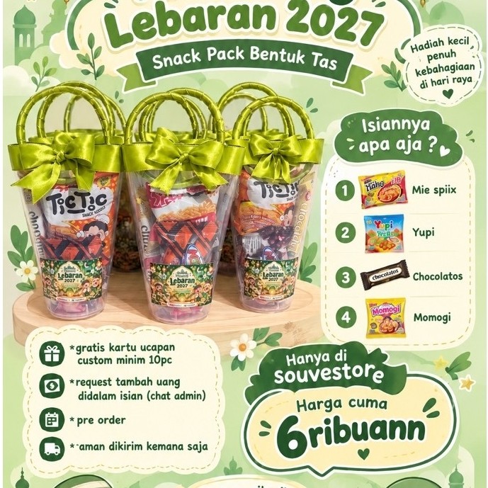 Mini Snack Lebaran paket bag lebaran lucu unik bentuk tas Hampers snack idul fitri murah lucu kekini