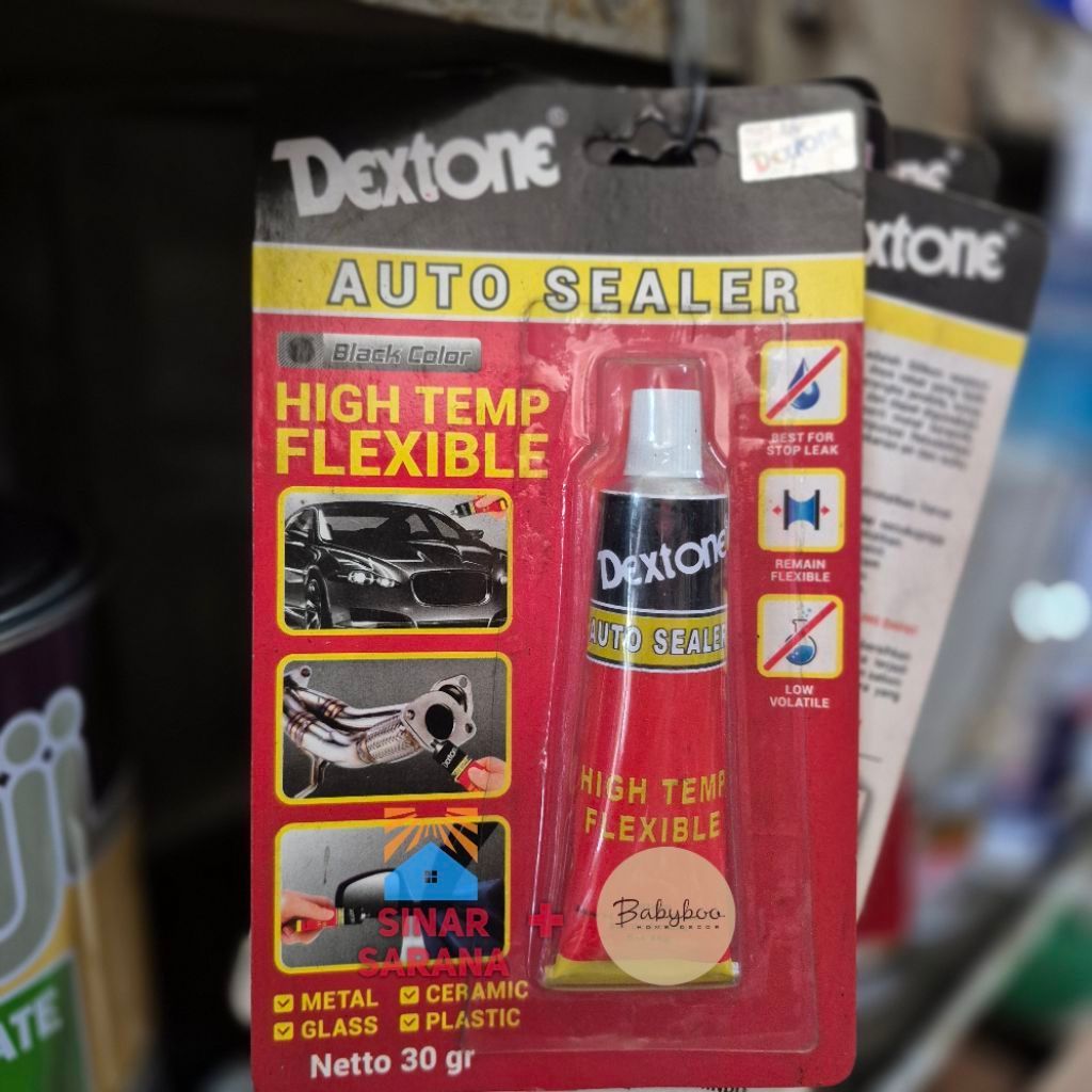DEXTONE AUTO SEALER / SILICONE SEALER lem silikon sealant 30gr hitam bening lem metal besi kaca cera