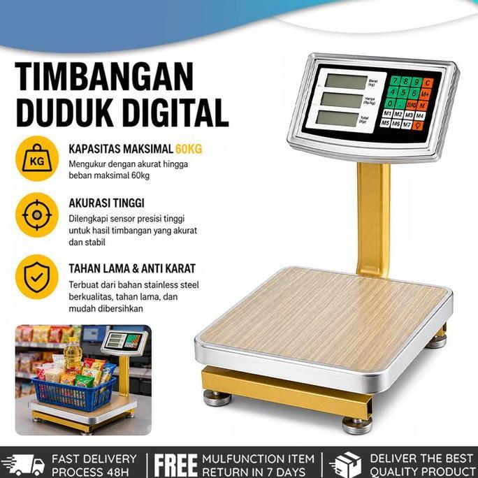 Timbangan Duduk Digital 60Kg / Timbangan Lantai 60 Kg/Single Display Timbangan Duduk Digital 60 Kg /