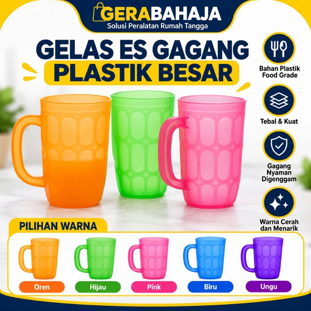 Gelas Es Gagang Plastik Besar