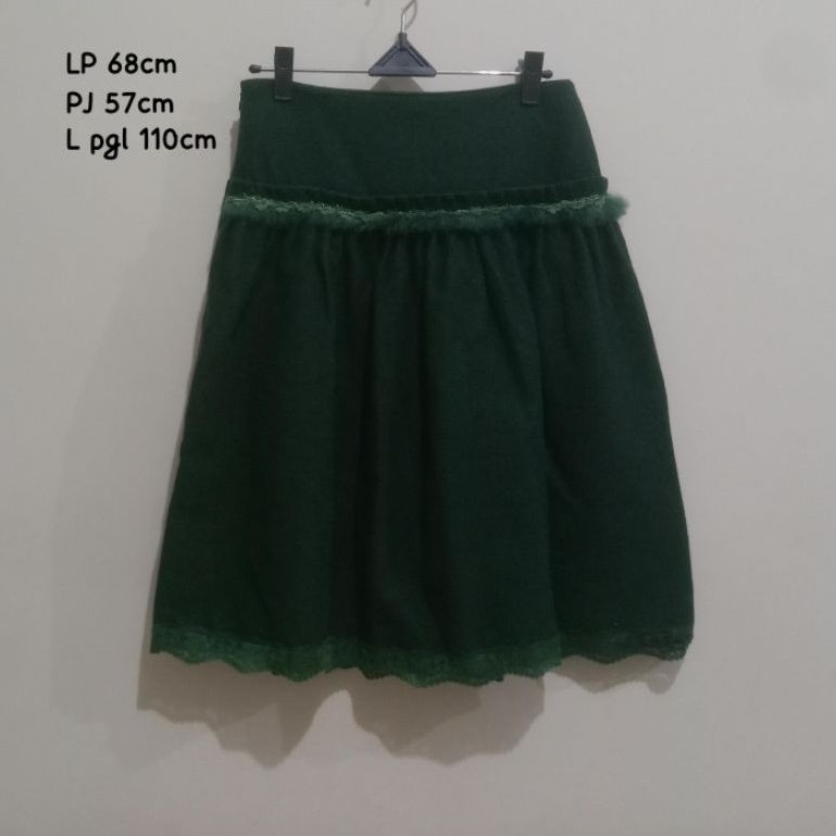 PRELOVED ROK RENDA HIJAU BOTOL SIZE M