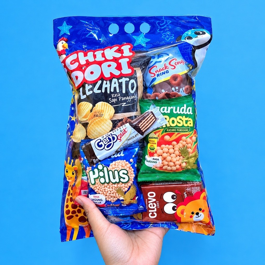snack pack chiki dori ultah anak isi 9snack dan 1susu