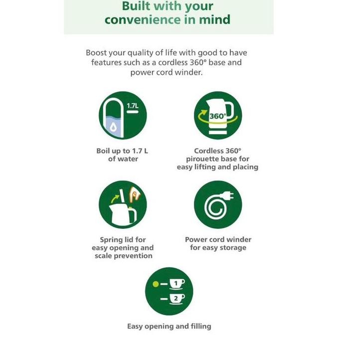 Philips Electric Kettle Hd9307 Stainless Steel Teko Listrik Stainless Philips Viva Collection