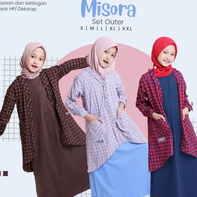Gamis Anak Perempuan | Misora Set Outer | Baju Gamis Muslim Anak Cewek