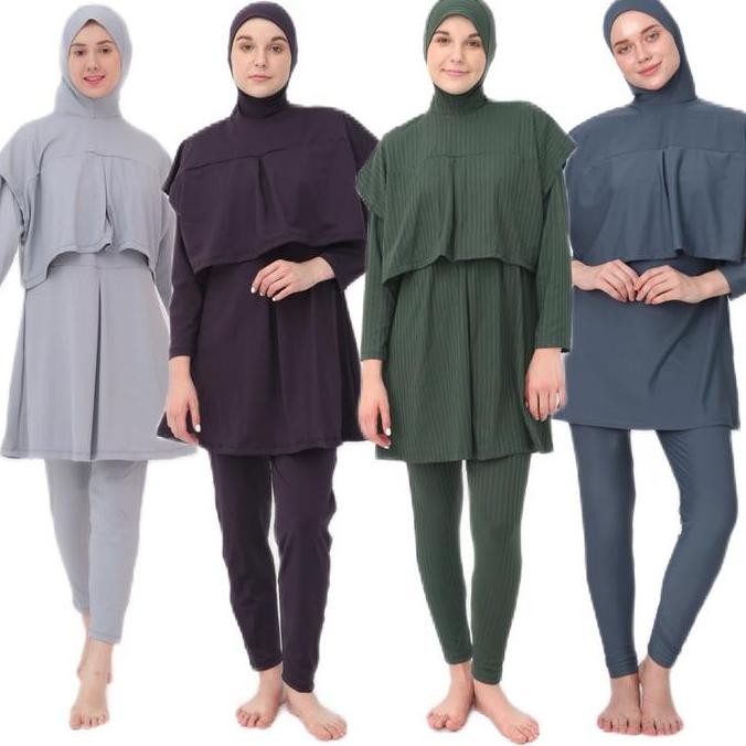 Airfit Burkini Muslimah Full Cover Baju Renang Muslim Stylish Anti Tembus Pandang Nyaman & Modest