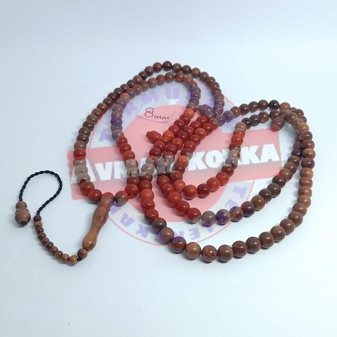 Tasbih 165 Kokka Kaukah Kaokah Kokkah Tijani 8Mm Coklat