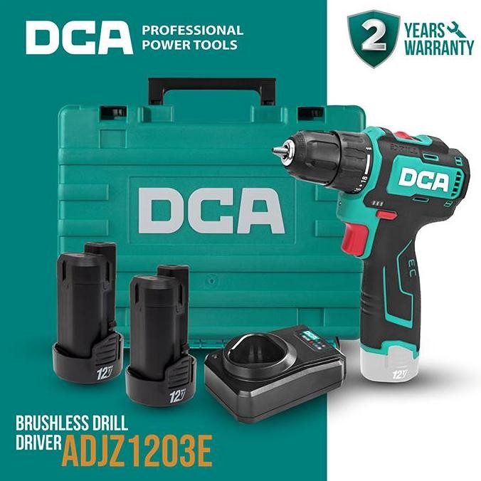 DCA Cordless Drill Driver / Bor Obeng Baterai 12Volt 10mm ADJZ1203E