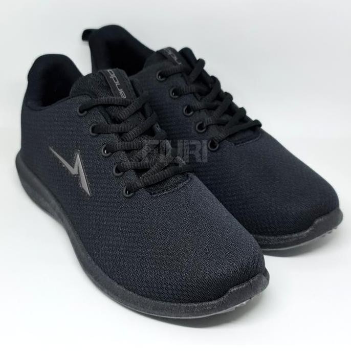 Ando Pino 39-43 Full Hitam Sepatu Olahraga Sport Running Pria