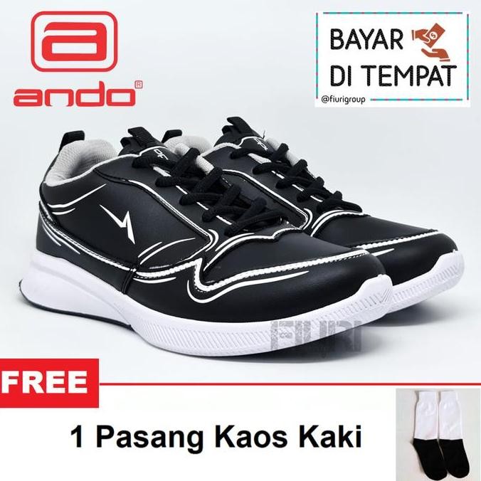 Ando Pop Art Ruby 37-40 Hitam Putih Sepatu Olahraga Running Wanita