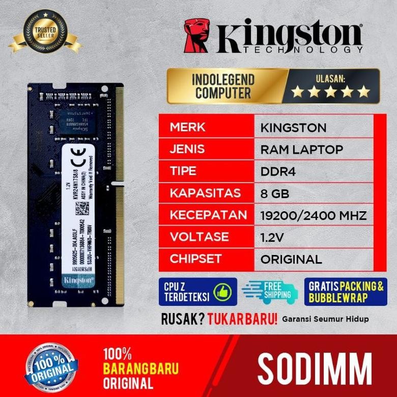 Kingston Sodimm DDR4 8GB 2400MHz Laptop Ram