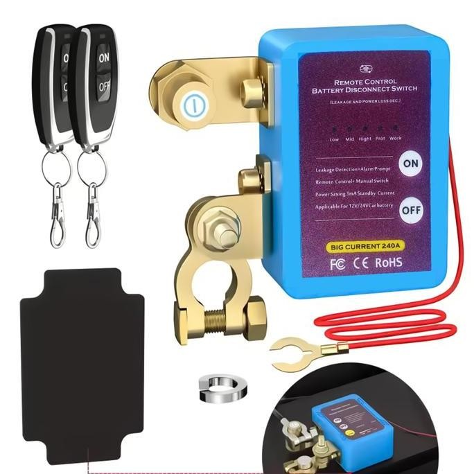 KYOKOTSU- Saklar Pemutus Arus Aki Mobil + Remote Battery Engine Cut On Off Disconnect Switch 12V 24V