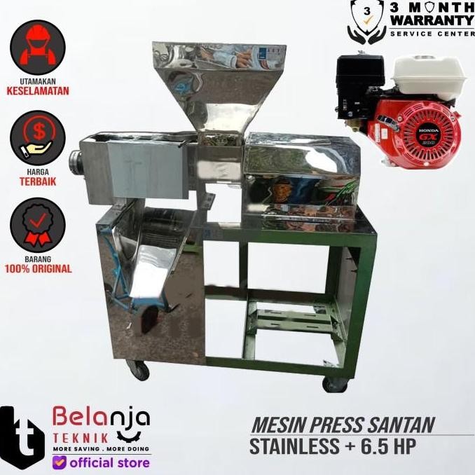 JINICHI- Mesin Peras Santan Kelapa Stainless 33 dan Engine Honda GX 200 Jialing