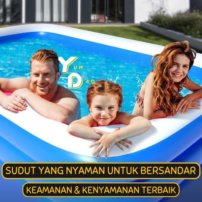 KOLAM RENANG KARET ANAK/DEWASA JUMBO KOLAM POMPA TIUP INFLATABLE POOL