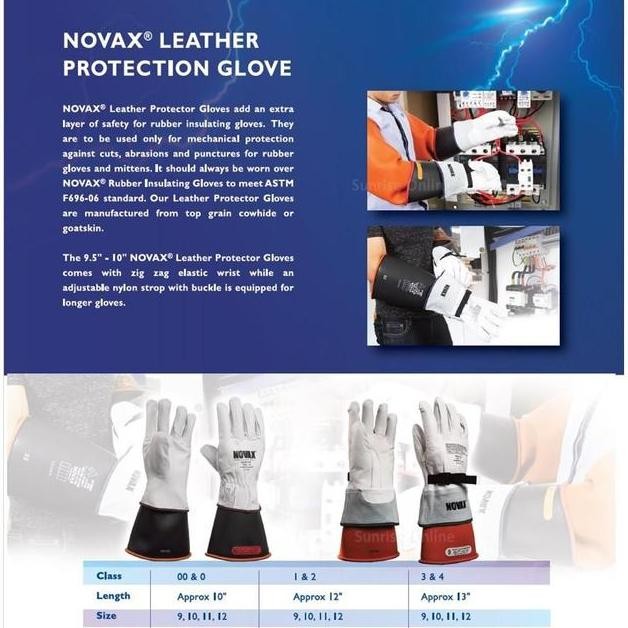 Novax Protection Gloves Leather Protector Tanpa Tali Hitam