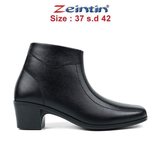 Zeintin - Sepatu Boots Wanita Hak 5 Cm Sepatu Boot Formal Wanita Boot Fashion Casual Hitam ZO