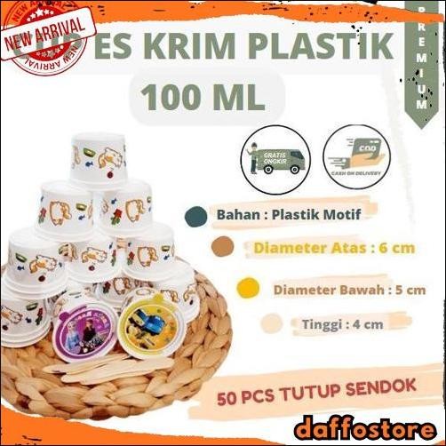 New Sale HARGA  CUP EKONOMIS/JUAL CUP ICE CREAM KARAKTER/CUP PLASTIK PRINTING 100 ML