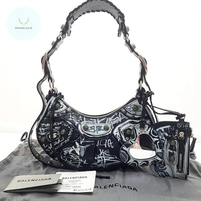 Balenciaga Le Cagole Graffiti Xs Black