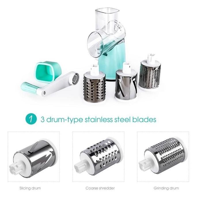 Alat Giling Parut Keju Sayuran Buah Round Blades Slicer Putar - CY-806