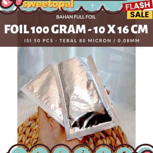 New FOIL SACHET - Plastik Foil Silver - alumunium foil 100 gram uk.10X16,Distributor Kemasan Alumini