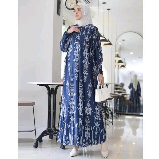DF366>> Gamis Silk Maxmara Motif Nagita Gamis Lebaran Terbaru Menyusui Dress Wanita Muslim