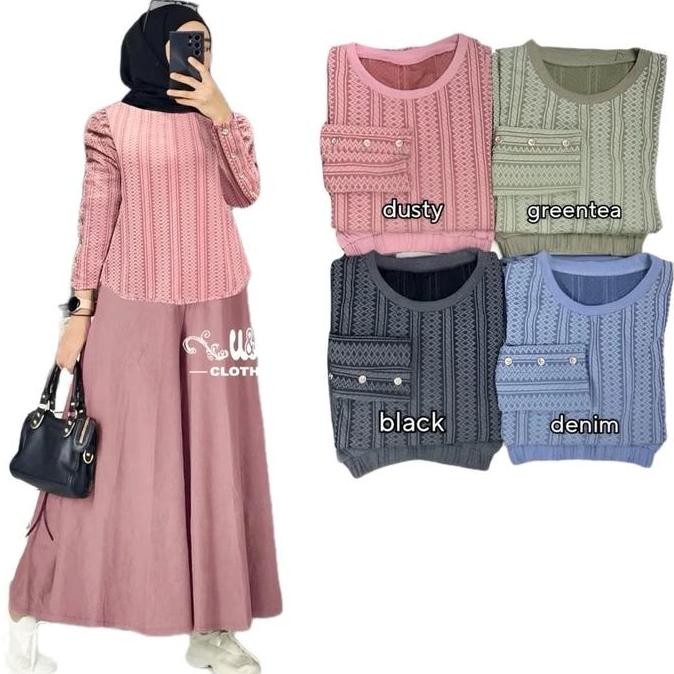 DR62>> Set kulot viral kekinian / kulot 420 / baju muslim / setelan kulot / gamis wanita / pakaian m