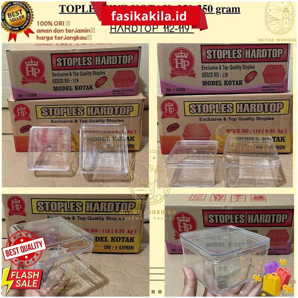 Sale Toples Kue Kotak 250-350 Gram Toples Hardtop 112 - 119 Toples Kue Kering Lebaran Cod