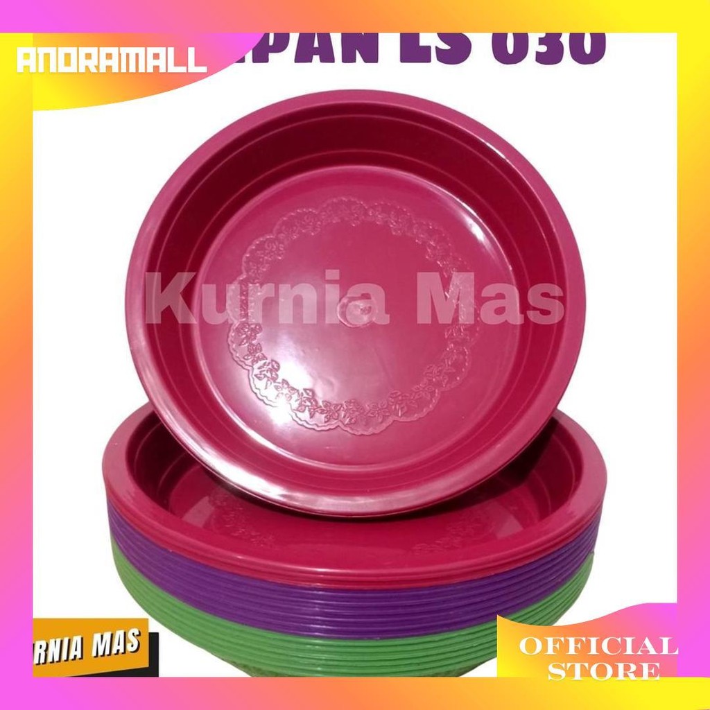 Nampan Plastik Bulat Ls 030 Baki Plastik Nampan Saji Motif Polos Sale