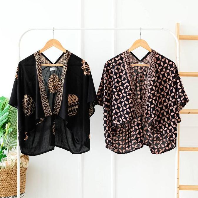 Atasan Batik Modern Wanita Crop Outer Batik Cardigan Batik Outer Crop Pendek Kondangan Batik Rompi B