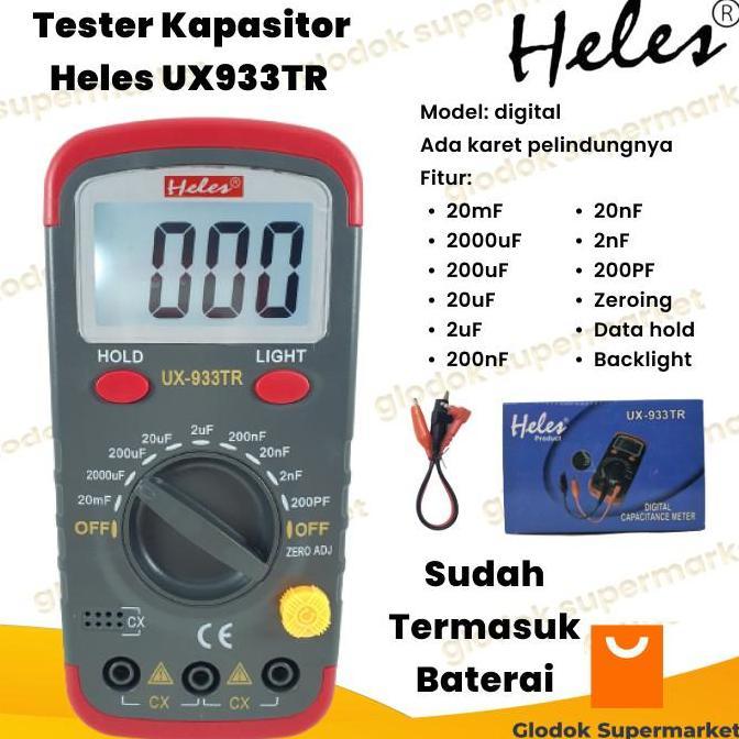 Tester Kapasitor Heles UX933TR Multimeter UX 933 TR Avometer UX-933TR Digital Capacitor Meter
