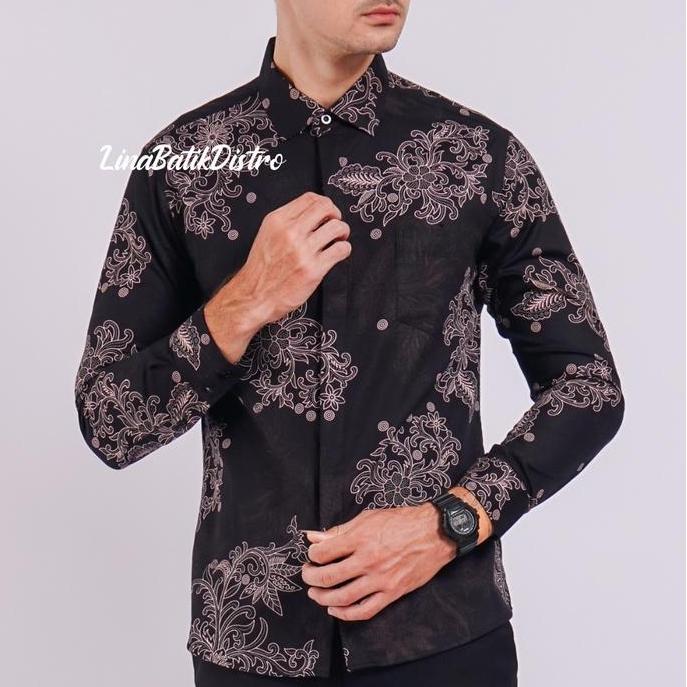 Kemeja Batik Pria Slim Fit / Baju Batik Pria Slim Fit Acs299