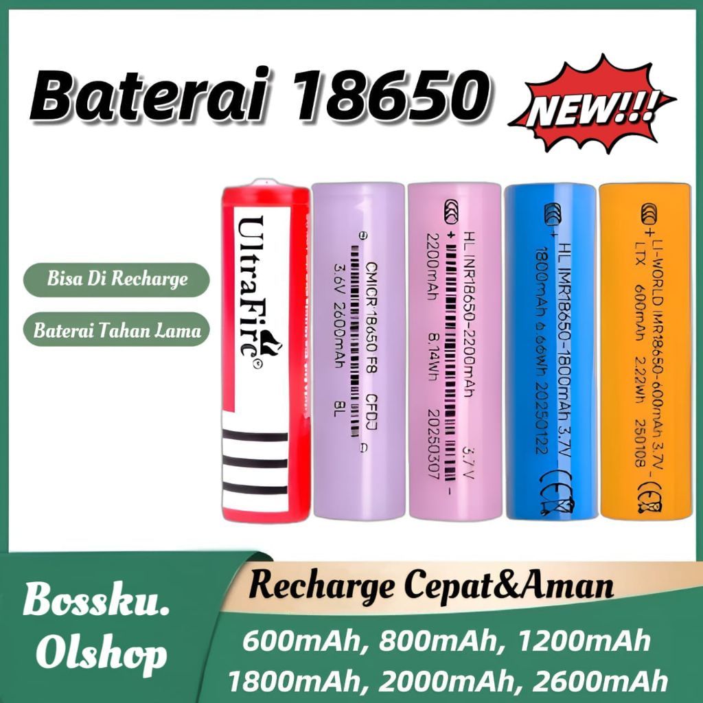 18650 BATERAI SENTER-BATERAI KIPAS ANGIN PORTABLE MINI-BATERAI 18650
