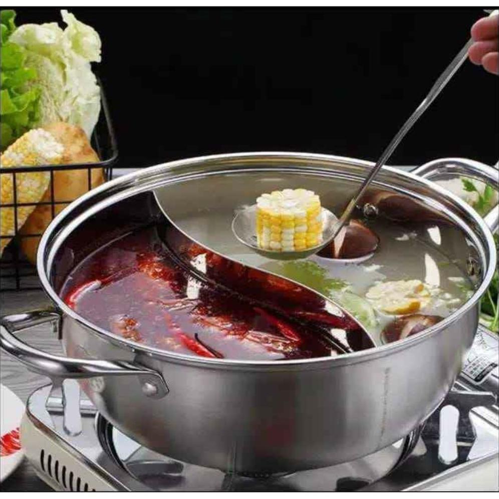 Panci Shabu Steamboat Stainless Steel 32cm Sekat Alat Masak Khusus