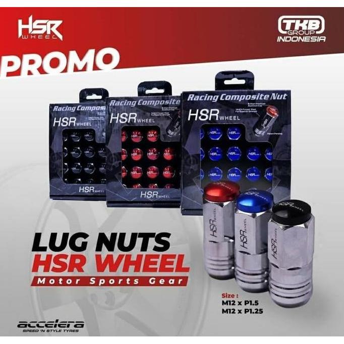 Lugnut/ Mur Baut Roda Variasi Velg Racing Mobil HSR 1,25 keren