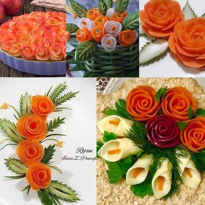 Rautan Wortel Timun Spiral Garnis Bunga Nasi Tumpeng Sayur Hias Bento