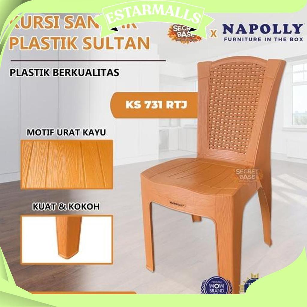 Napolly Kursi Ks 731 Rtj - Bangku Plastik / Kursi Kamar Plastik Sandaran Ori