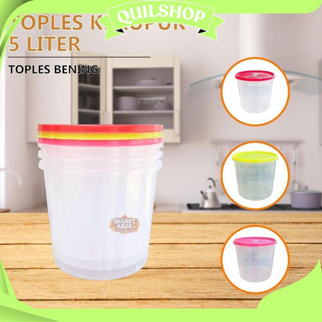Toples Melodi 5 Liter - Tempat Makanan Plastik 5000Ml / Snack Kiloan Toples /Sealware/Toples Kerupuk
