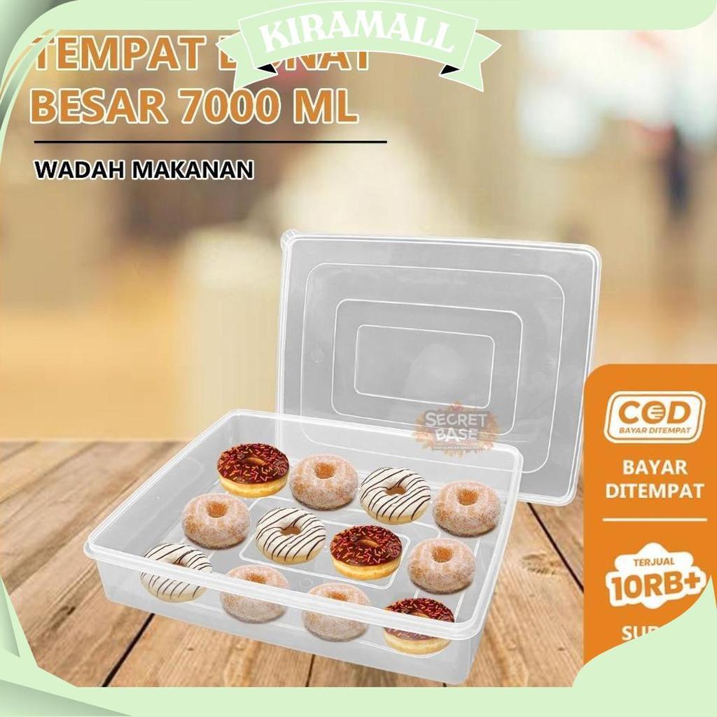 Tempat Donat Besar - Wadah Makanan Serbaguna 7000Ml / Kotak Plastik Rapat Best Seller
