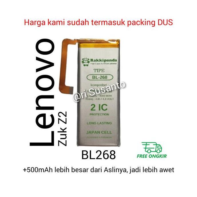 DF329>> Baterai Rakkipanda BL-268 BL268 for Lenovo Zuk 2 Double Power