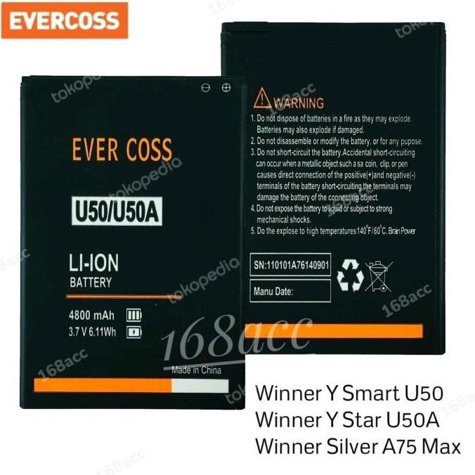 DA7 }} Baterai Evercoss Winner Y U50 U50A Batre Evercoss A75 Max Original