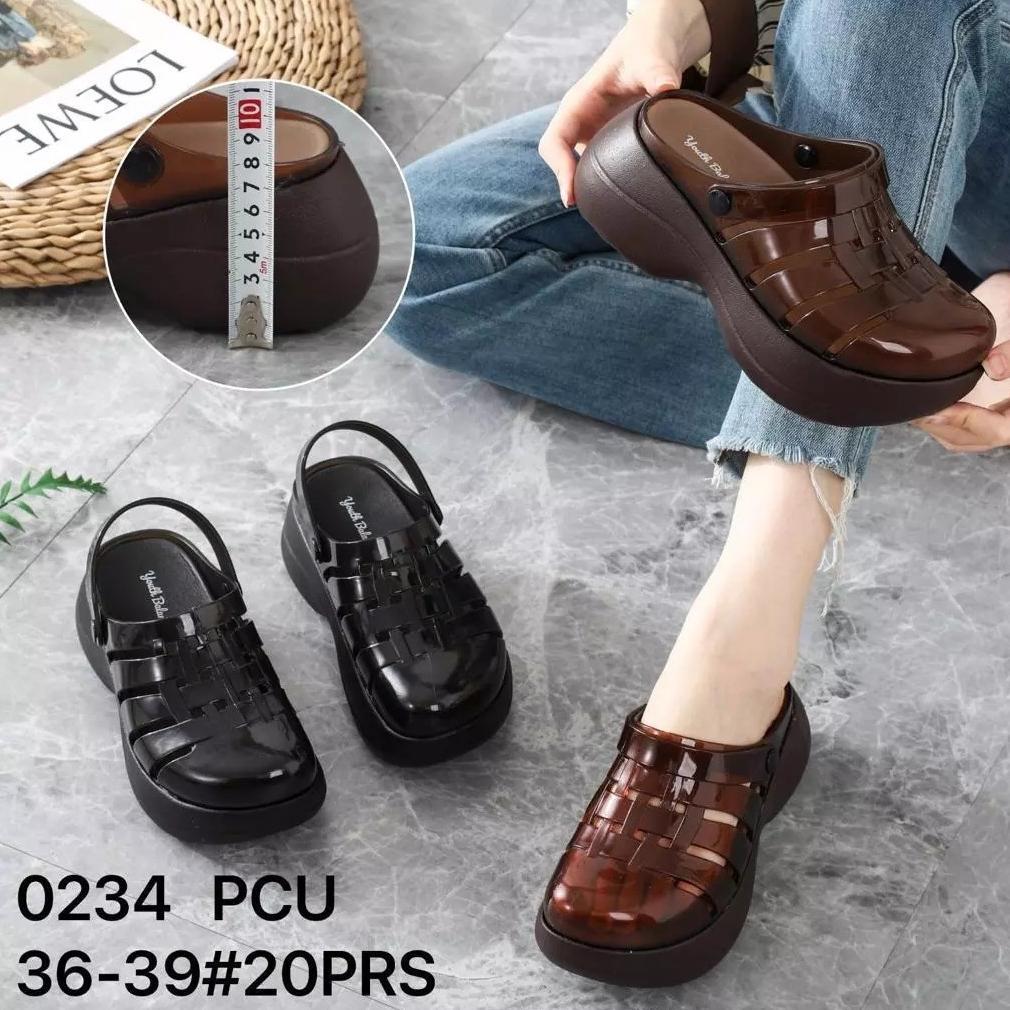 Sepatu Sandal Wedges Slop Tinggi Polos Karet Jelly Import Balance 0234