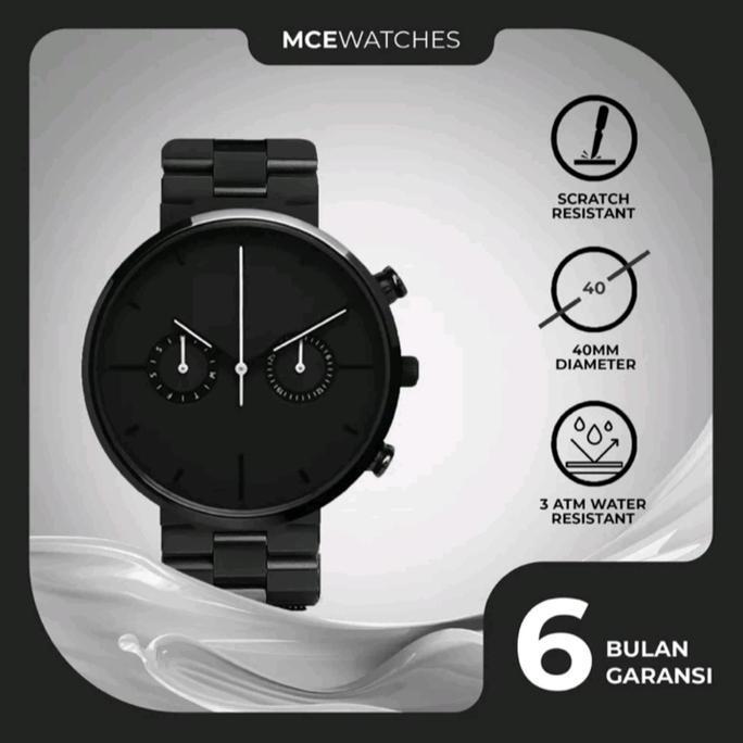 MCE Jam Tangan Pria Regal Series Full Black (Stainless Steel)