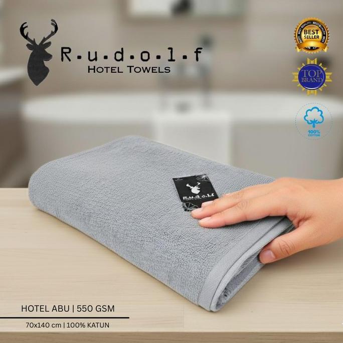 TERMURAH - Handuk Mandi Premium Tebal Katun Anti Bakteri Rudolf Hotel 70x140 - Gramasi 550
